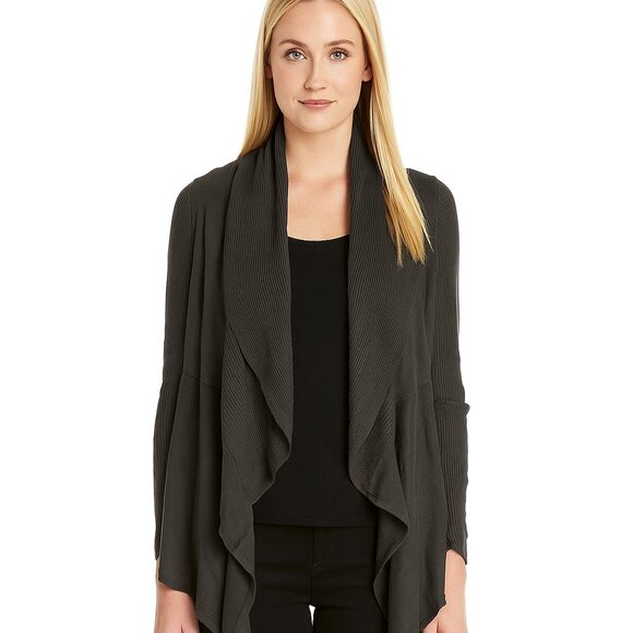 White House Black Market Sweaters - 2/$30 White House Black Market Ribbed Shawl Waterfall Open Coccoon Cardi L #9938